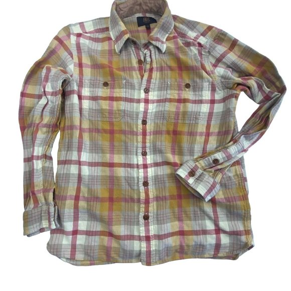 Frye Other - Frye Men Plaid Shirt Large Long Sleeve Button Down Cotton Flannel